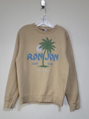 RON JON Tan Cotton Blend Cocoa Beach Crewneck Sweatshirt
